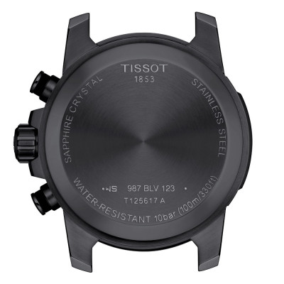 TISSOT T-SPORT SUPERSPORT CHRONOGRAPHE QUARTZ PVD NOIR BRACELET CUIR 45,5 MM