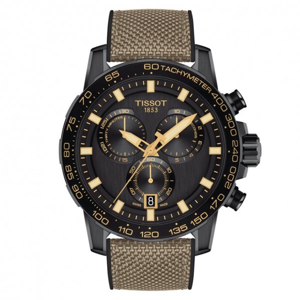 TISSOT SUPERSPORT CHRONOGRAPHE QUARTZ CADRAN NOIR BRACELET CAOUTCHOUC 45,5 MM