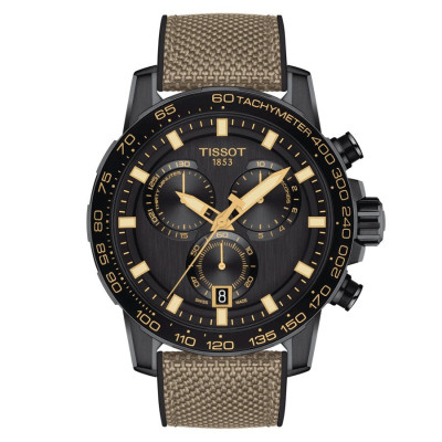 TISSOT SUPERSPORT CHRONOGRAPHE QUARTZ CADRAN NOIR BRACELET CAOUTCHOUC 45,5 MM