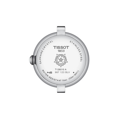 TISSOT BELLISSIMA SMALL LADY QUARTZ CADRAN NACRE BRACELET CUIR VERT 26 MM