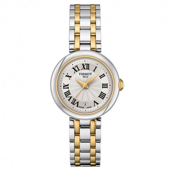 TISSOT SMALL LADY BELLISSIMA QUARTZ PVD OR JAUNE CADRAN BLANC 26 MM