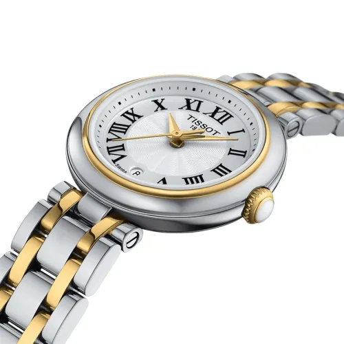 TISSOT SMALL LADY BELLISSIMA QUARTZ PVD OR JAUNE CADRAN BLANC 26 MM