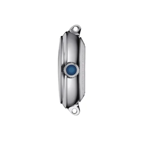 TISSOT BELLISSIMA AUTOMATIQUE CADRAN ARGENTÉ BRACELET CUIR BLEU  29 MM