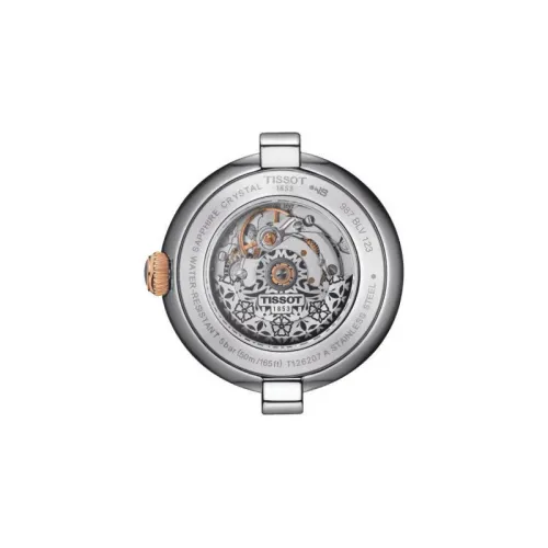 TISSOT BELLISSIMA AUTOMATIQUE CADRAN ARGENTÉ BRACELET BICOLORE OR ROSE 29 MM