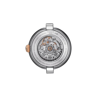 TISSOT BELLISSIMA AUTOMATIQUE CADRAN ARGENTÉ BRACELET BICOLORE OR ROSE 29 MM