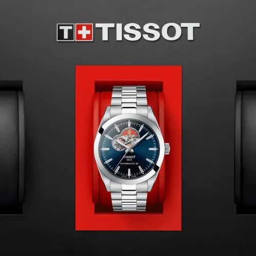 TISSOT GENTLEMAN POWERMATIC 80 OPEN HEART AUTOMATIQUE CADRAN BLEU 40 MM