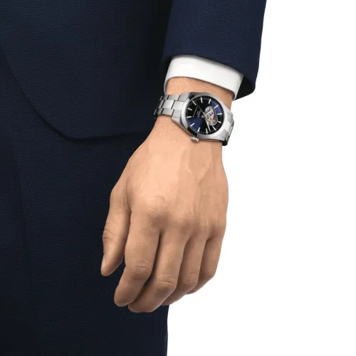 TISSOT GENTLEMAN POWERMATIC 80 OPEN HEART AUTOMATIQUE CADRAN BLEU 40 MM