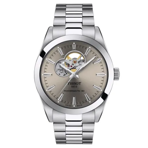 TISSOT GENTLEMAN POWERMATIC 80 OPEN HEART AUTOMATIQUE CADRAN TAUPE 40 MM