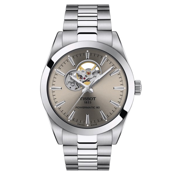 TISSOT GENTLEMAN POWERMATIC 80 OPEN HEART AUTOMATIQUE CADRAN TAUPE 40 MM