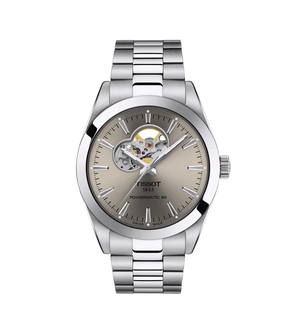 TISSOT GENTLEMAN POWERMATIC 80 OPEN HEART AUTOMATIQUE CADRAN TAUPE 40 MM