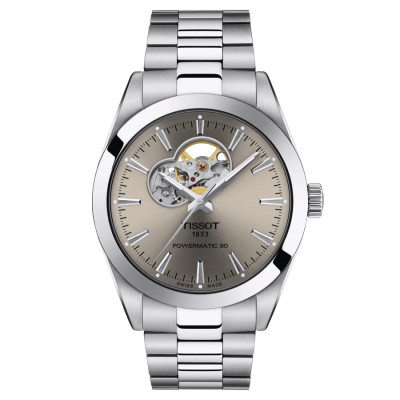 TISSOT GENTLEMAN POWERMATIC 80 OPEN HEART AUTOMATIQUE CADRAN TAUPE 40 MM