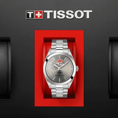 TISSOT GENTLEMAN POWERMATIC 80 OPEN HEART AUTOMATIQUE CADRAN TAUPE 40 MM