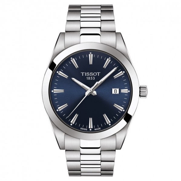 TISSOT T-CLASSIC GENTLEMAN QUARTZ CADRAN BLEU BRACELET ACIER 40 MM