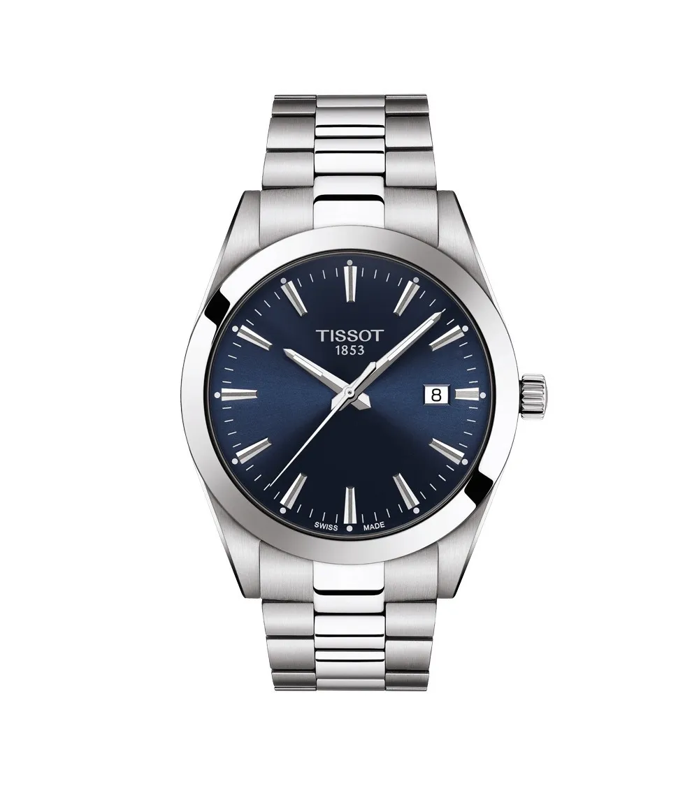 TISSOT T-CLASSIC GENTLEMAN QUARTZ CADRAN BLEU BRACELET ACIER 40 MM