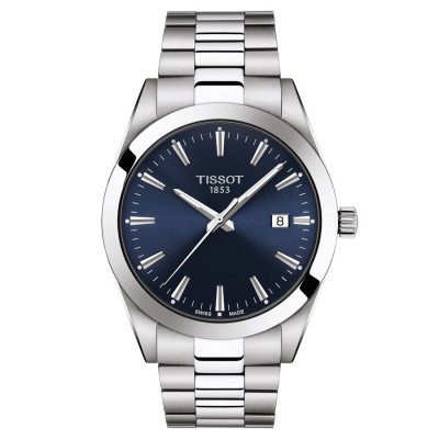 TISSOT T-CLASSIC GENTLEMAN QUARTZ CADRAN BLEU BRACELET ACIER 40 MM