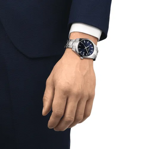 TISSOT T-CLASSIC GENTLEMAN QUARTZ CADRAN BLEU BRACELET ACIER 40 MM
