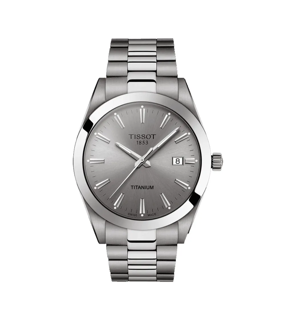 TISSOT GENTLEMAN TITANIUM QUARTZ CADRAN GRIS BRACELET TITANE 40 MM