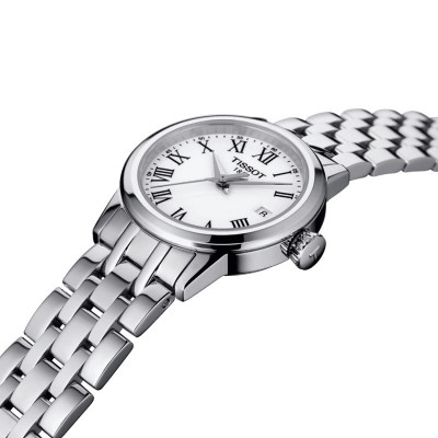 TISSOT T-CLASSIC DREAM LADY QUARTZ CADRAN BLANC BRACELET ACIER 28 MM