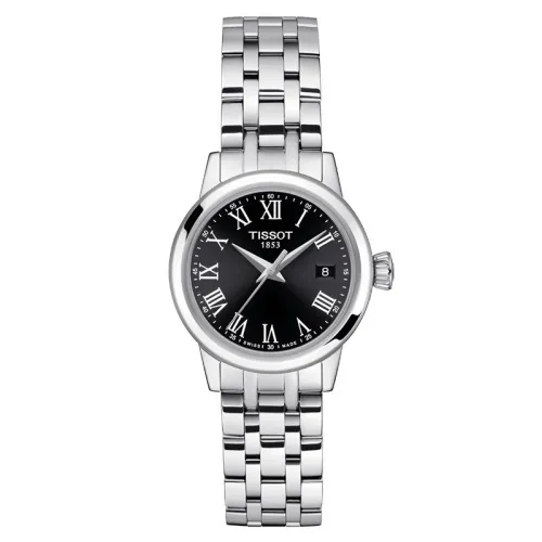 TISSOT T-CLASSIC DREAM LADY QUARTZ CADRAN NOIR BRACELET ACIER 28 MM