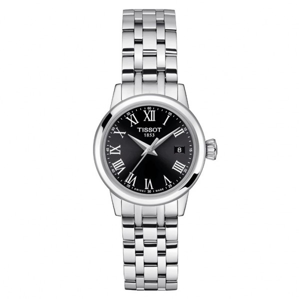 TISSOT T-CLASSIC DREAM LADY QUARTZ CADRAN NOIR BRACELET ACIER 28 MM