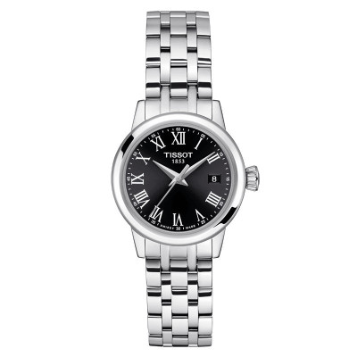 TISSOT T-CLASSIC DREAM LADY QUARTZ CADRAN NOIR BRACELET ACIER 28 MM