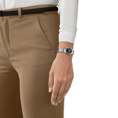 TISSOT T-CLASSIC DREAM LADY QUARTZ CADRAN NOIR BRACELET ACIER 28 MM