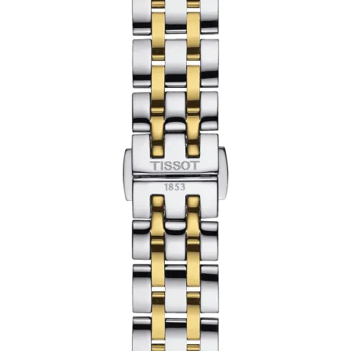 TISSOT CLASSIC DREAM LADY QUARTZ LUNETTE COULEUR OR JAUNE CADRAN ARGENTÉ 28 MM