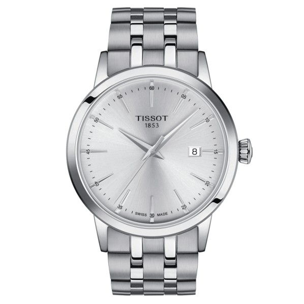 TISSOT CLASSIC DREAM QUARTZ CADRAN ARGENTÉ BRACELET ACIER 42 MM