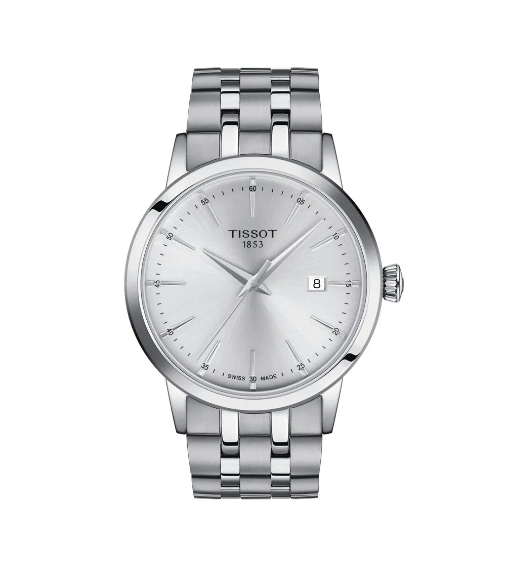 TISSOT CLASSIC DREAM QUARTZ CADRAN ARGENTÉ BRACELET ACIER 42 MM