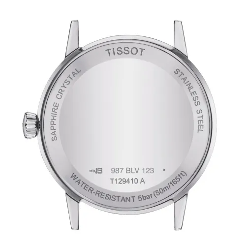 Tissot Classic Dream 42 mm – Montre élégante avec cadran noir et bracelet en cuir de vachette embossé façon alligator.