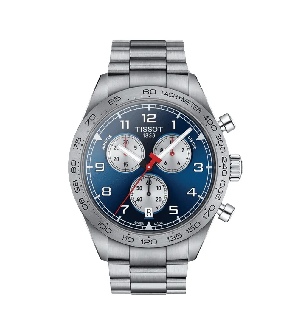 TISSOT PRS 516 CHRONOGRAPHE QUARTZ CADRAN BRACELET ACIER 45 MM