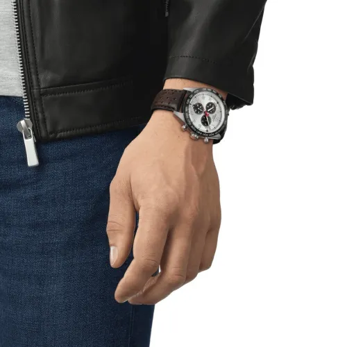 TISSOT PRS 516 CHRONOGRAPHE QUARTZ CADRAN BRACELET CUIR 45 MM