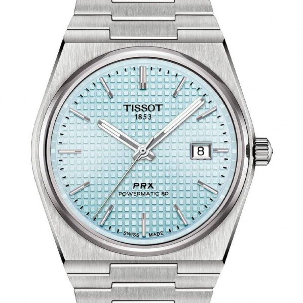 TISSOT PRX 40 MM POWERMATIC 80 AUTOMATIQUE CADRAN BLEU CLAIR