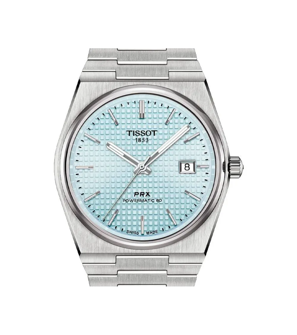 TISSOT PRX 40 MM POWERMATIC 80 AUTOMATIQUE CADRAN BLEU CLAIR