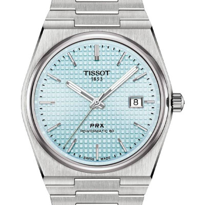 TISSOT PRX 40 MM POWERMATIC 80 AUTOMATIQUE CADRAN BLEU CLAIR