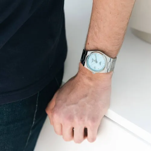 TISSOT PRX 40 MM POWERMATIC 80 AUTOMATIQUE CADRAN BLEU CLAIR