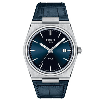 TISSOT PRX QUARTZ CADRAN BLEU BRACELET CUIR BLEU 40 MM
