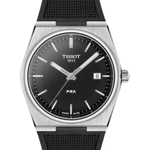 TISSOT PRX CADRAN NOIR QUARTZ BRACELET CAOUTCHOUC NOIR 40 MM