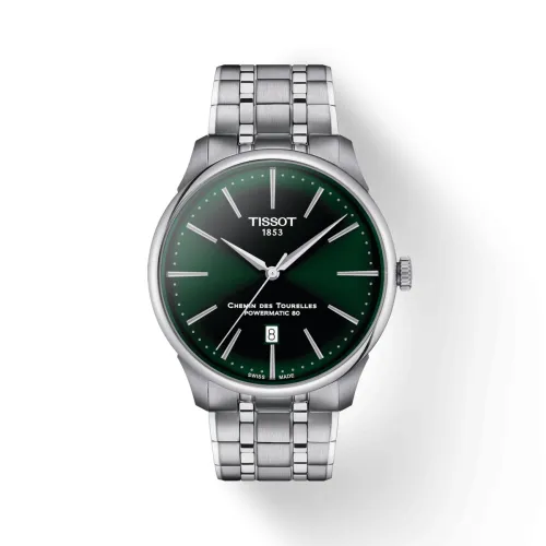 TISSOT T-CLASSIC CHEMIN DES TOURELLES POWERMATIC 80 CADRAN VERT BRACELET ACIER 42 MM