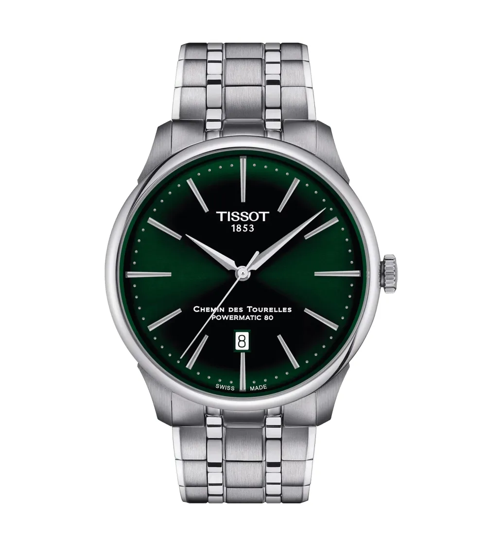 TISSOT T-CLASSIC CHEMIN DES TOURELLES POWERMATIC 80 CADRAN VERT BRACELET ACIER 42 MM