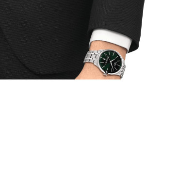 TISSOT T-CLASSIC CHEMIN DES TOURELLES POWERMATIC 80 CADRAN VERT BRACELET ACIER 42 MM