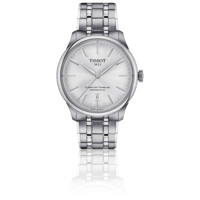 TISSOT T-CLASSIC CHEMIN DES TOURELLES POWERMATIC 80 CADRAN ARGENT BRACELET ACIER 39 MM