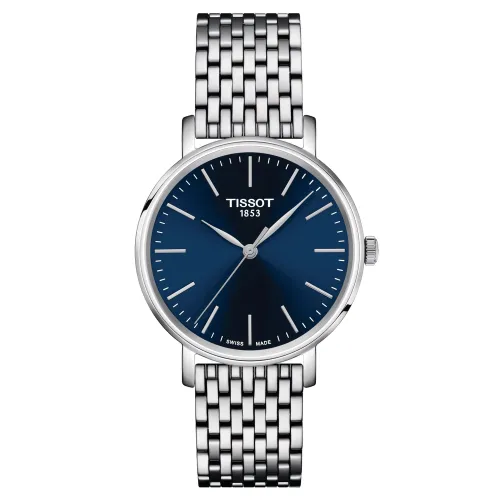 TISSOT T-CLASSIC EVERYTIME LADY QUARTZ CADRAN BLEU BRACELET ACIER 34 MM
