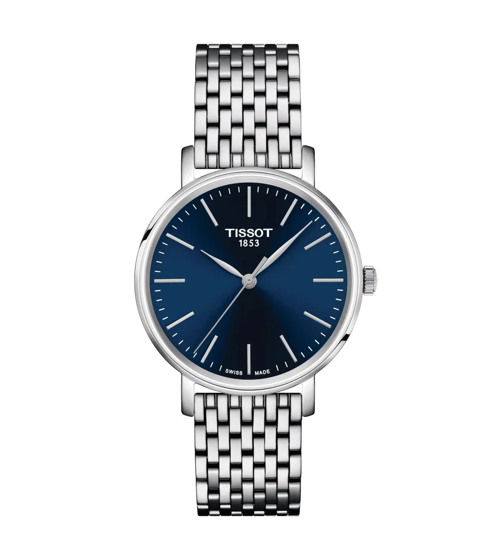 TISSOT T-CLASSIC EVERYTIME LADY QUARTZ CADRAN BLEU BRACELET ACIER 34 MM