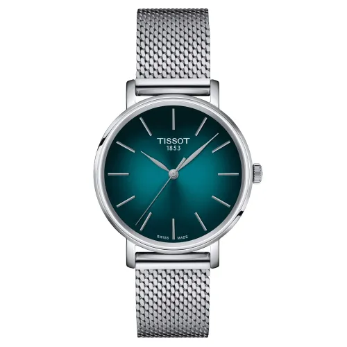 TISSOT T-CLASSIC EVERYTIME LADY QUARTZ CADRAN VERT DEGRADÉ BRACELET ACIER 34 MM