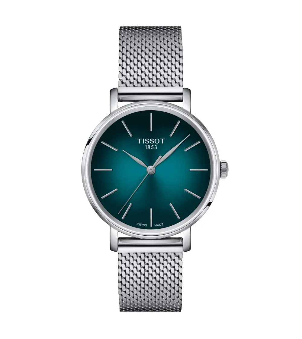 TISSOT T-CLASSIC EVERYTIME LADY QUARTZ CADRAN VERT DEGRADÉ BRACELET ACIER 34 MM
