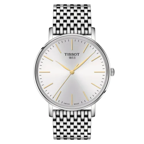 TISSOT T-CLASSIC EVERYTIME LADY QUARTZ CADRAN ARGENTÉ BRACELET ACIER  40 MM