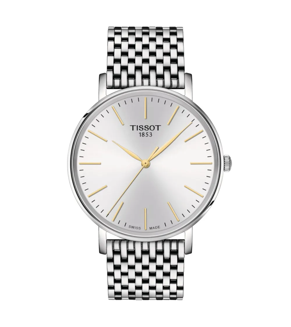 TISSOT T-CLASSIC EVERYTIME LADY QUARTZ CADRAN ARGENTÉ BRACELET ACIER  40 MM