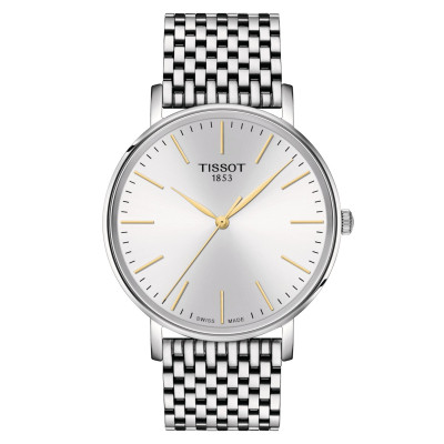 TISSOT T-CLASSIC EVERYTIME LADY QUARTZ CADRAN ARGENTÉ BRACELET ACIER  40 MM