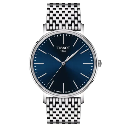 TISSOT T-CLASSIC EVERYTIME LADY QUARTZ CADRAN BLEU BRACELET ACIER 40 MM